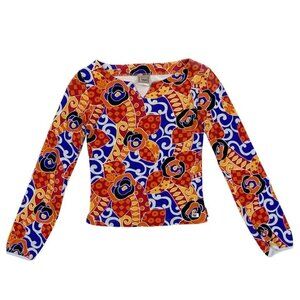 Early 2000's funky print long sleeve top
